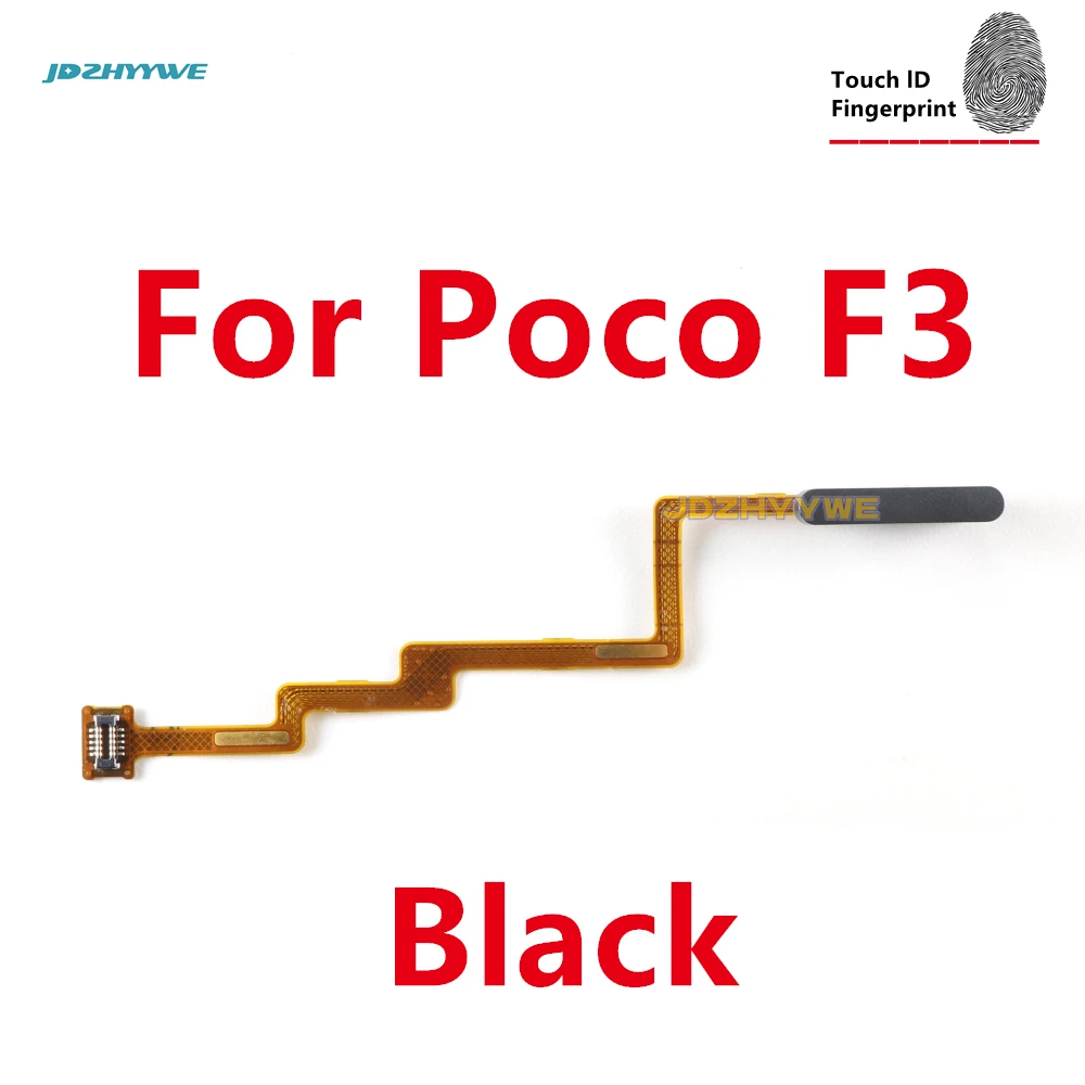 1PCS For Xiaomi Poco F3 Fingerprint Sensor Home Return Key Menu Button Flex Cable Black White Blue