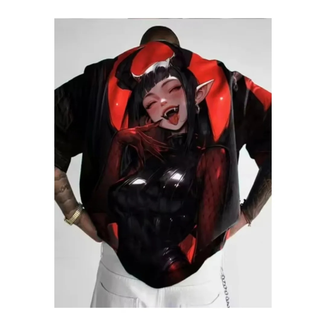 Hip-Hop Cartoon Mädchen Grafik T-Shirt 3D-Druck Sommer Freizeit Trocken schnell Herren T-Shirt Kinderkleidung T-Shirt Y2k Frau