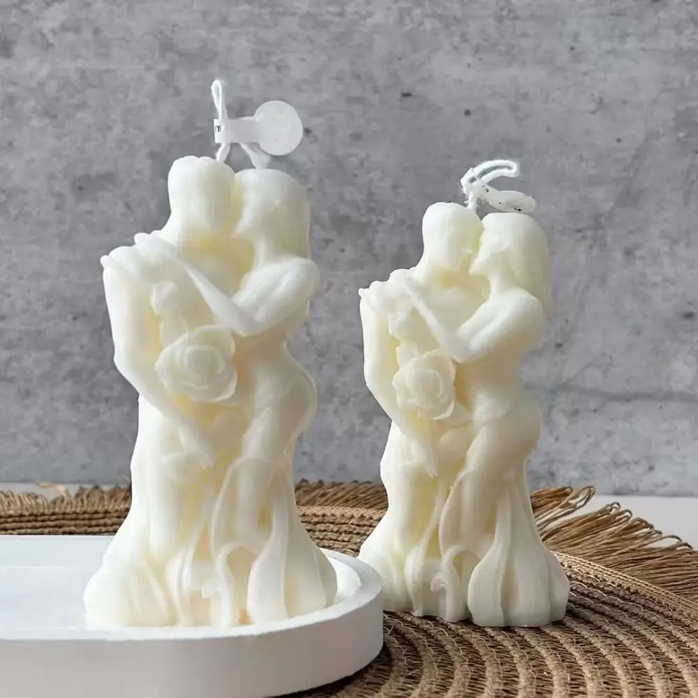 

Silicone Valentine's Day Candle Mold Non-slip Reusable Couple Aromatherapy Candle Mold DIY Easy To Demold Ornaments Mold Wedding