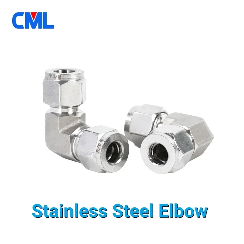 

304 Stainless Steel Forging Elbow Double Ferrules Union Elbow 1/8" 1/4" 3/8" 1/2" 6mm 8mm 10mm 12mm Pipe OD Connectors Unions