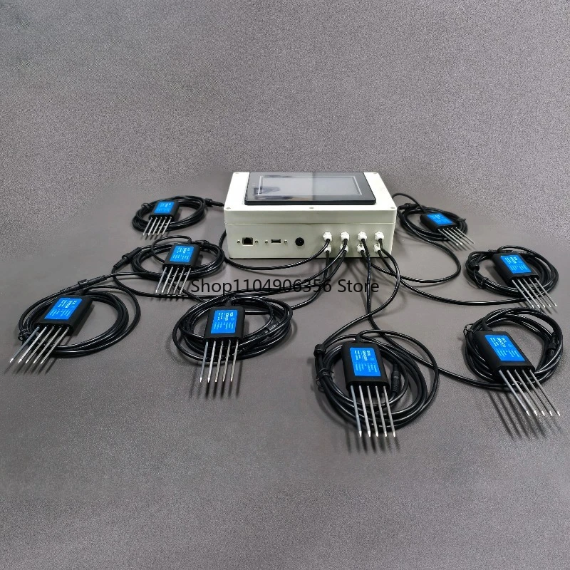 

Soil temperature and humidity measurement with 7 inch LCD touch screen EC PH NPK 8-node soil parameter acquisition system