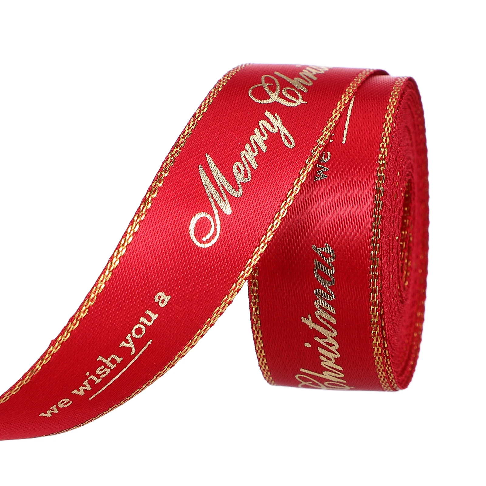 

25M Festive Gift Wrapping Ribbon Christmas Tree Decoration DIY Craft Bowknot Elegant Holiday Packing Strap Ornament