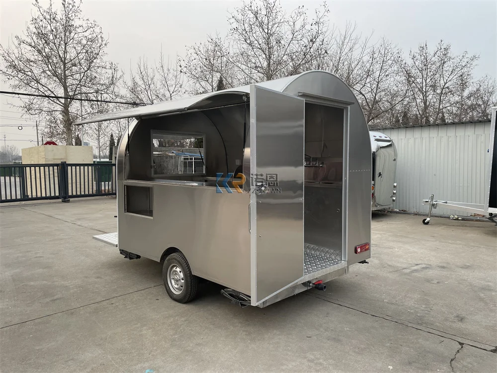 Outdoor Food Truck Trailer Mobile Kitchen Fully Equipments Street Snack Cart Snack Ice Cream Kiosk Fast Food Trailer