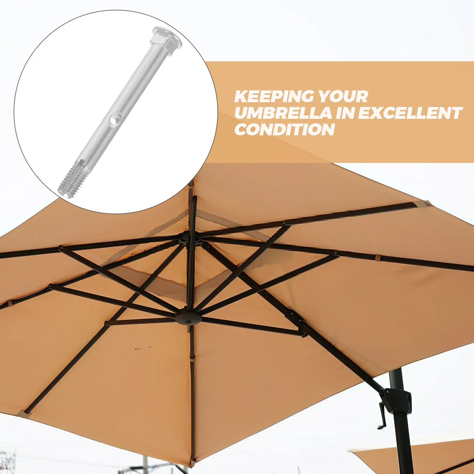 Patio Umbrella Crank Handle Replacement Ergonomic Rotary Handle Wind Resistant for Garden Beach Outdoor Use
