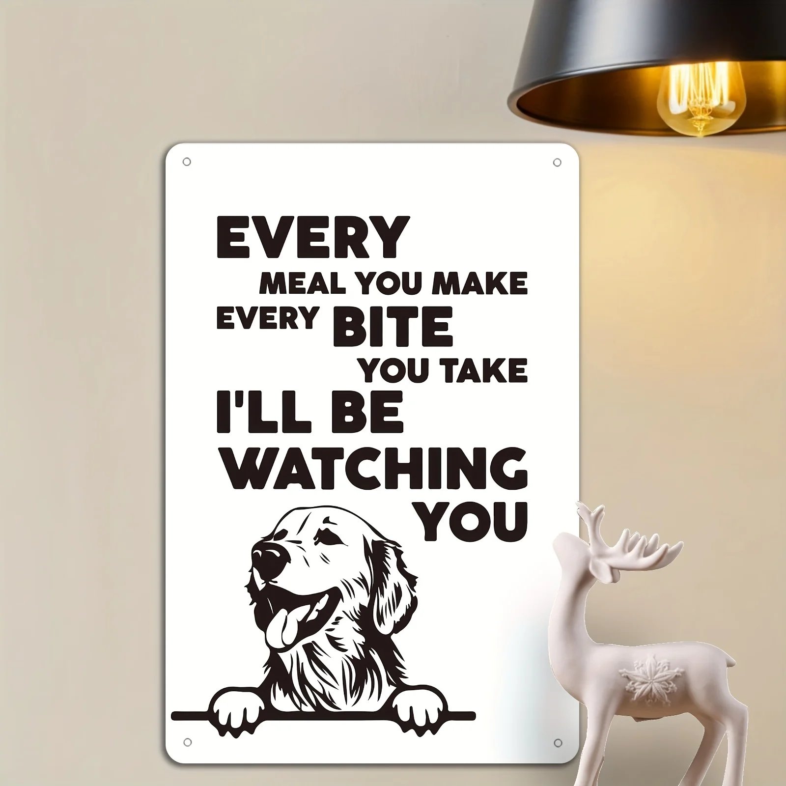 Golden Retriever Humorous Quote Metal Tin Sign, in Unframed Iron Wall Hanging, Traditional Style Multipurpose Home Decor, No Ele