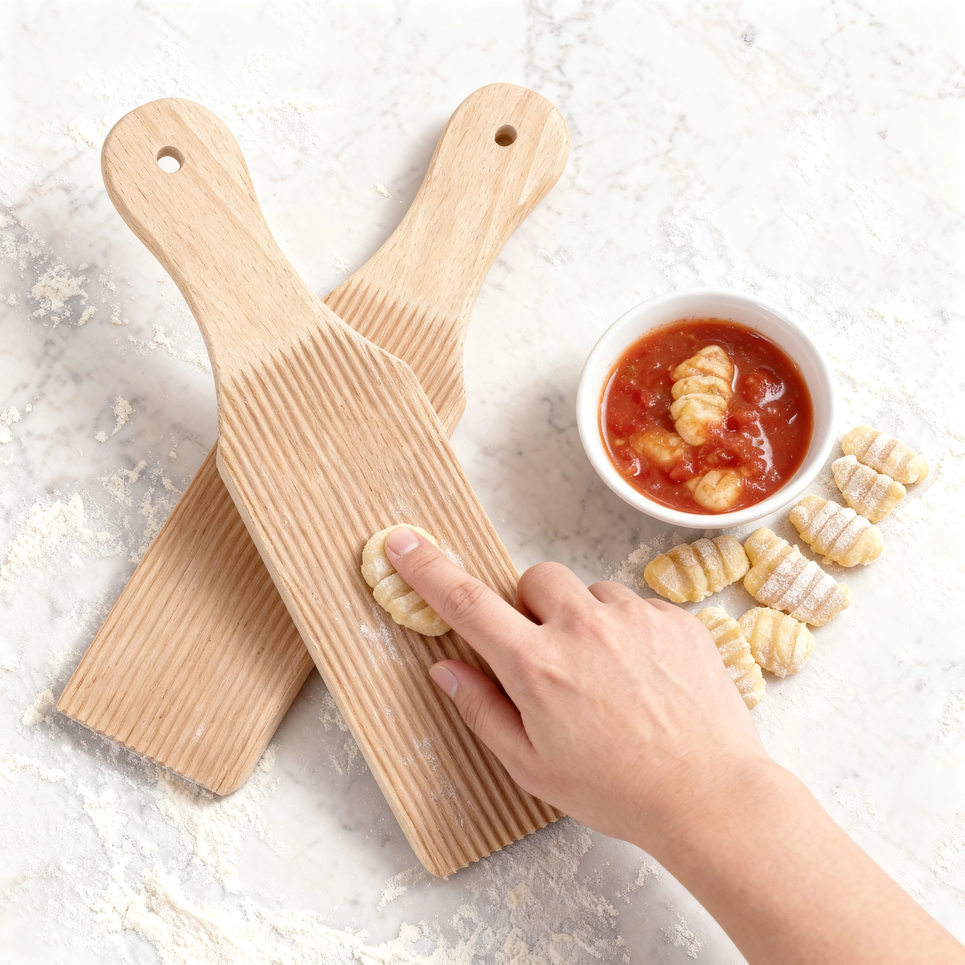 2Pcs Wooden Gnocchi…