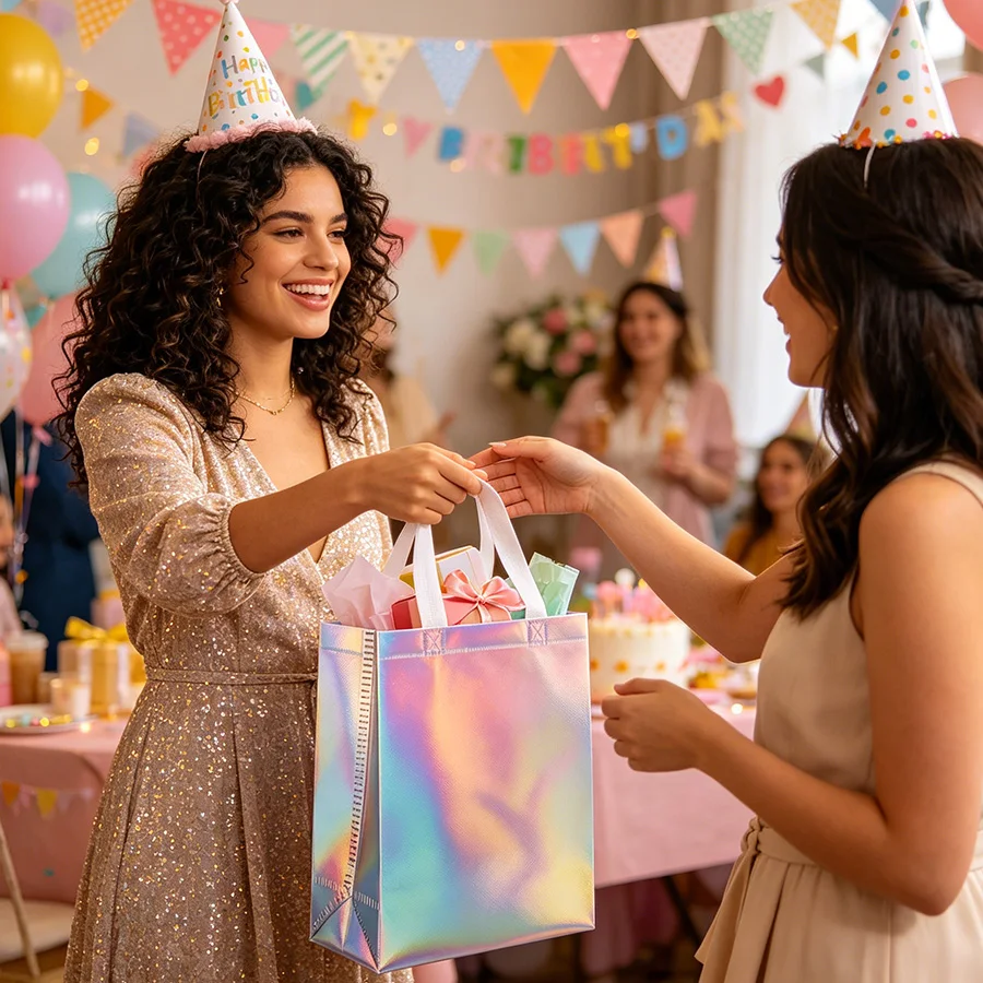 10/20 Stück Bunte Laser-Geschenktüten aus Vliesstoff für Hochzeiten, Geburtstage, Gastgeschenke, Weihnachten, Süßigkeiten, Kekse und Geschenkverpackungen – Detail 9
