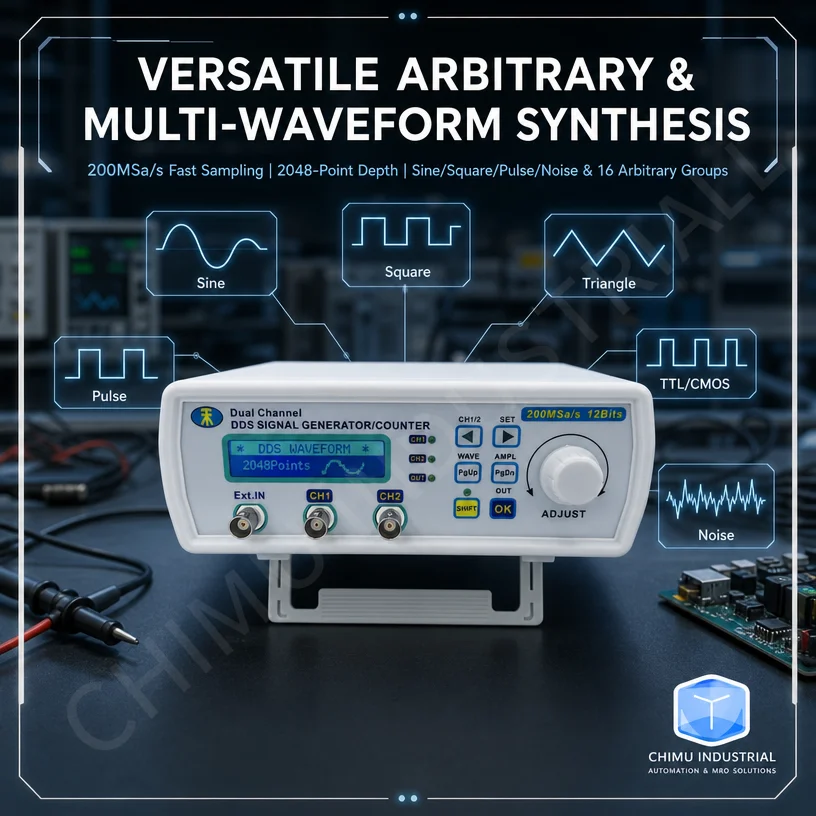 Dual Channel Arbitrary Waveform Function Generator 60Mhz - 【CHIMU INDUSTRIAL】MHS5200A Dual Channel DDS Function