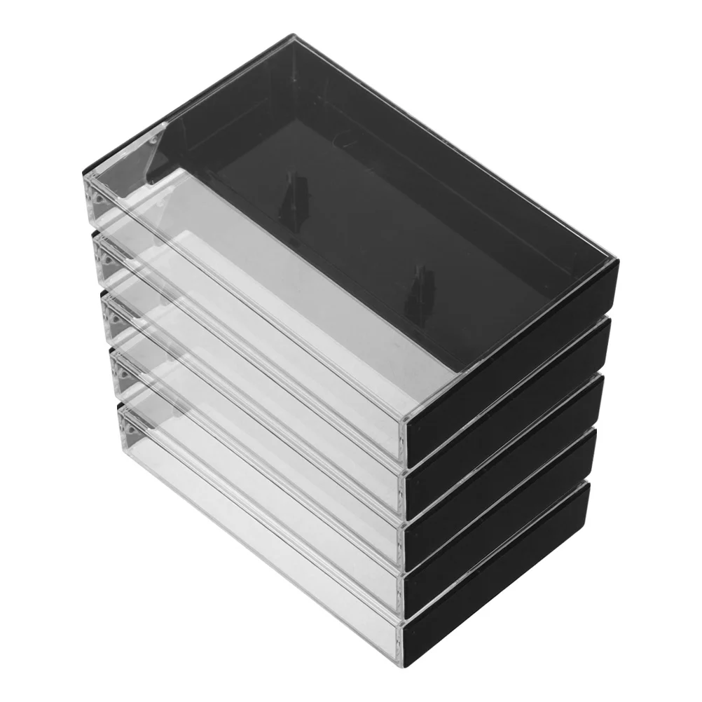 5Pcs Vintage Cassette Tape Storage Box Clear Plastic Audio Tape Organizer Recording Case Dustproof Holder Tape Protection Case