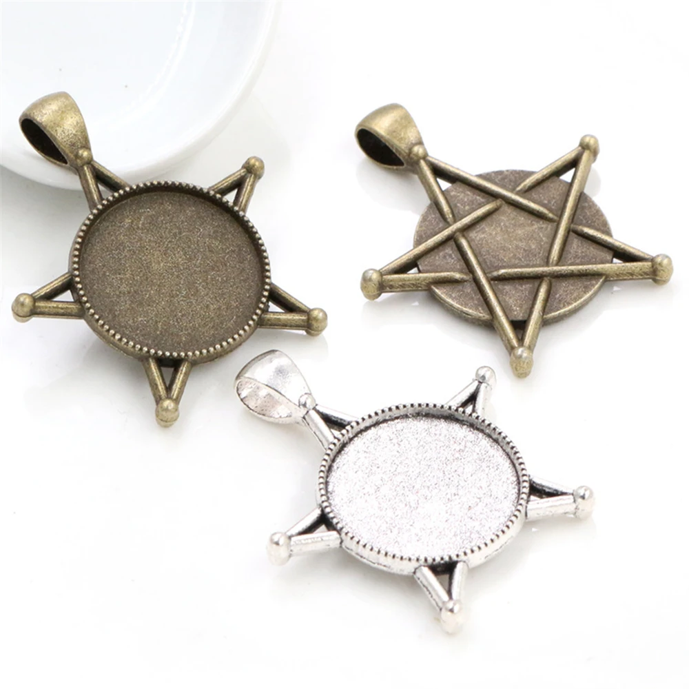 10pcs 20mm Inner Size Rhodium Antique Silver Plated Bronze Rose Gold 5 Colors Classic Style Cabochon Base Setting Charms Pendant