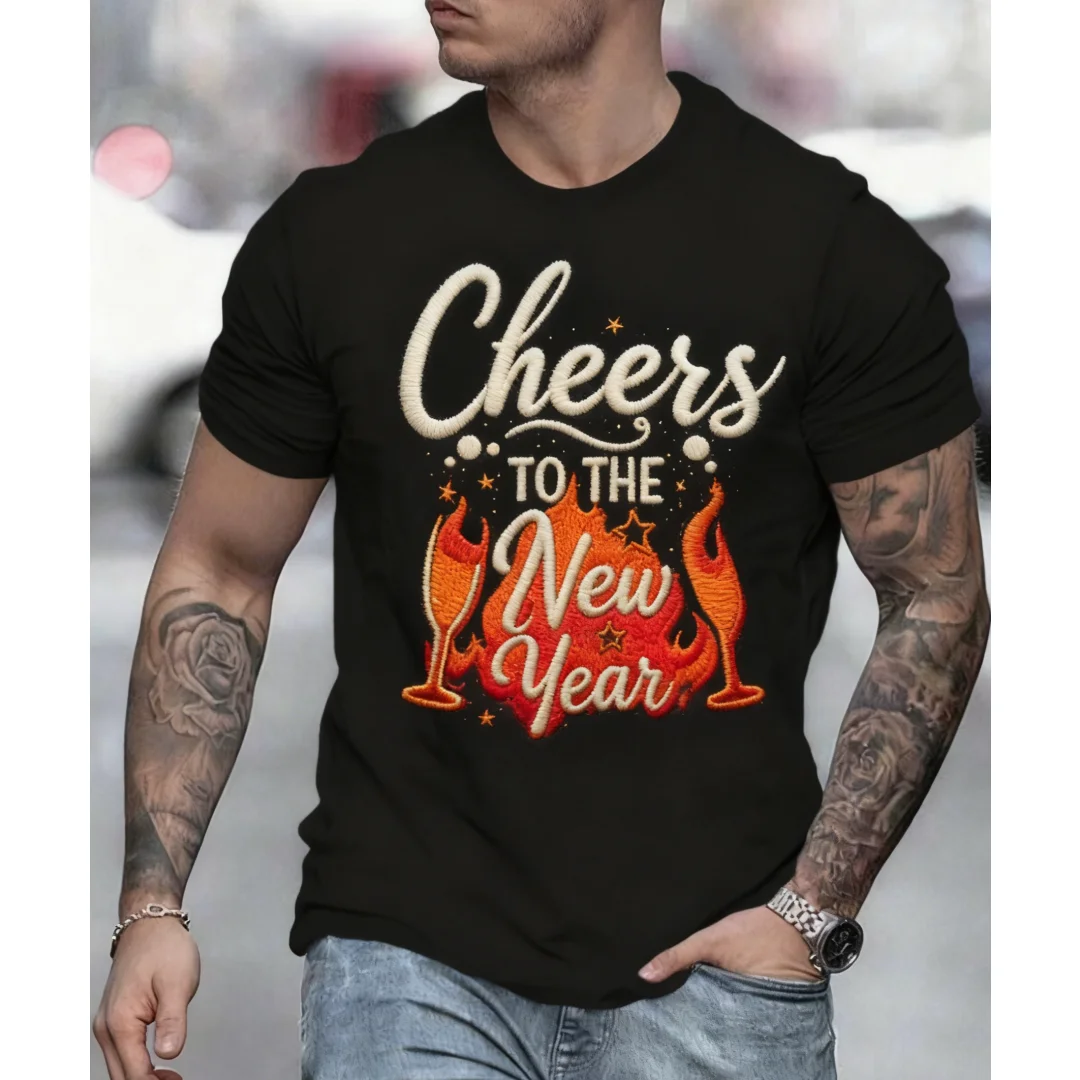 

2026 Happy New Year 3D Printed T Shirt For Men Fashion New Men's Clothing Trend Cool Street Tops Women's T-shirts Couple Clothes