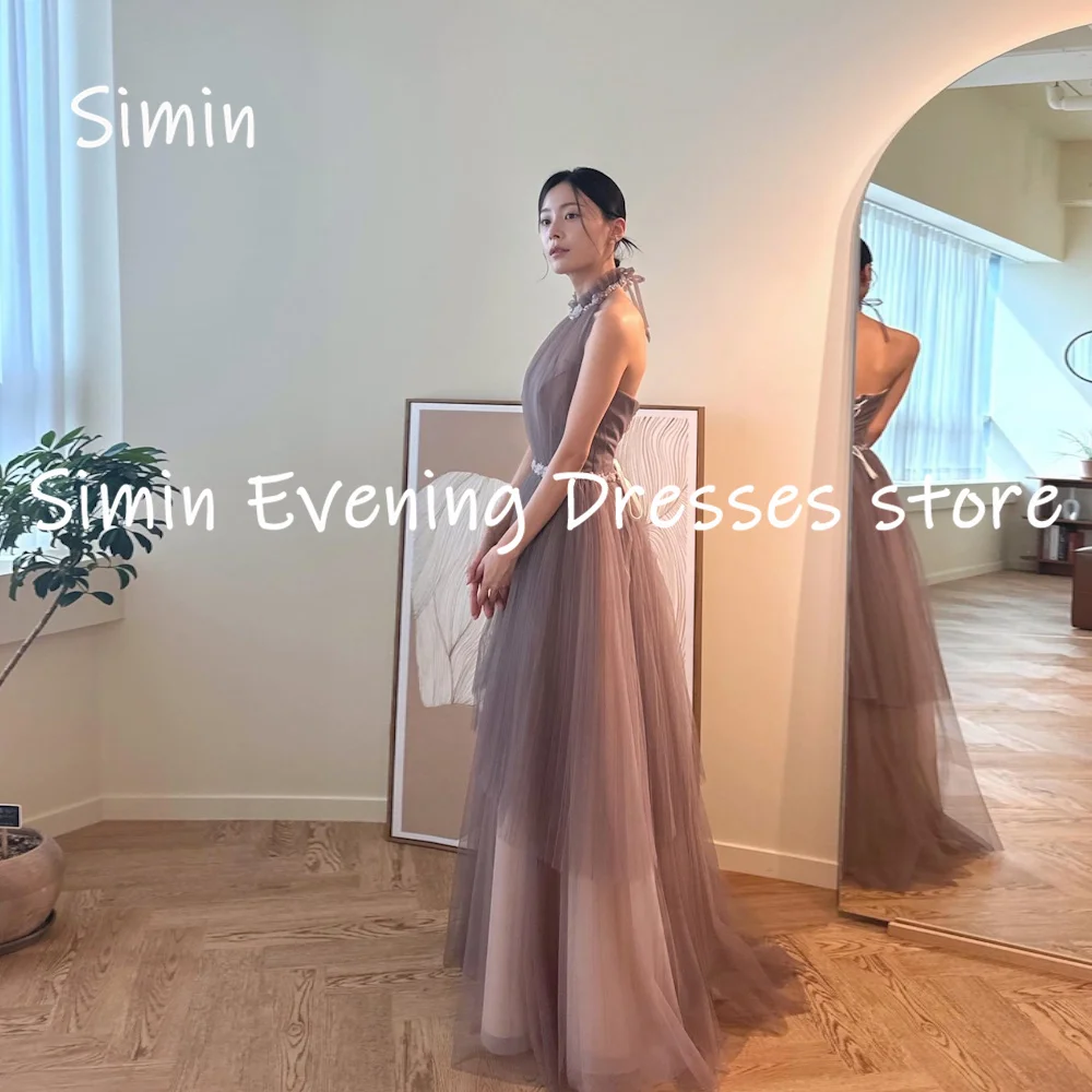 

Simin Tulle A-line Scoop Neckline Populer Ruffle Formal Prom Gown Floor-length Evening Elegant Party dresses for women 2023