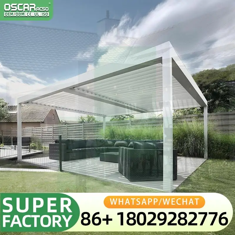 Custom Antique Aluminium Pergola Garden Buildings Powder Coated Optional Screen Backyard Patio Garden Pavilion pergola