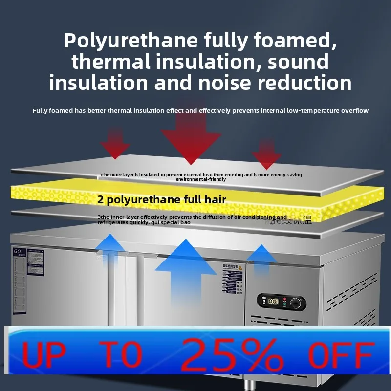 

CX Commercial Refrigerated Workbench Fresh-keeping Flat Freezer Kitchen Freezer Console