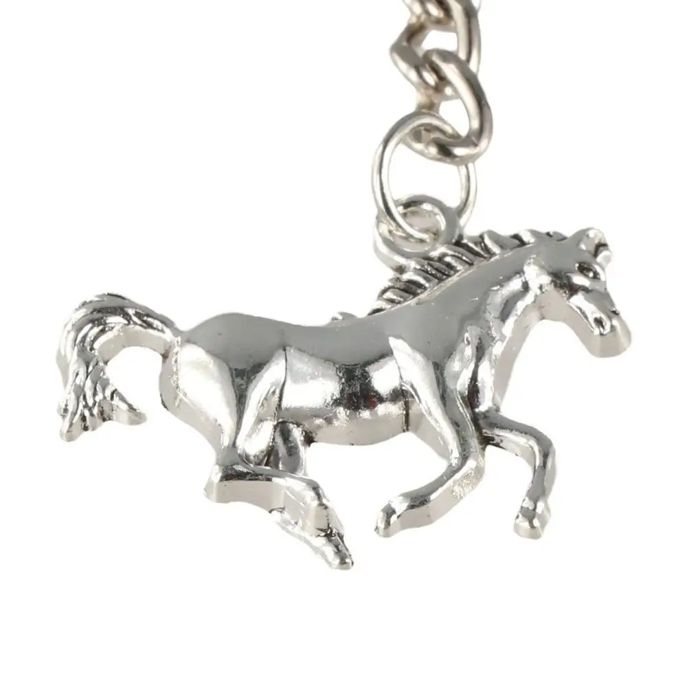 Horse Racing Horse Pendant Key Chain Unique Silver Metal Horse Keychain Running Horse Metal Vintage Horse Pendant Keyring