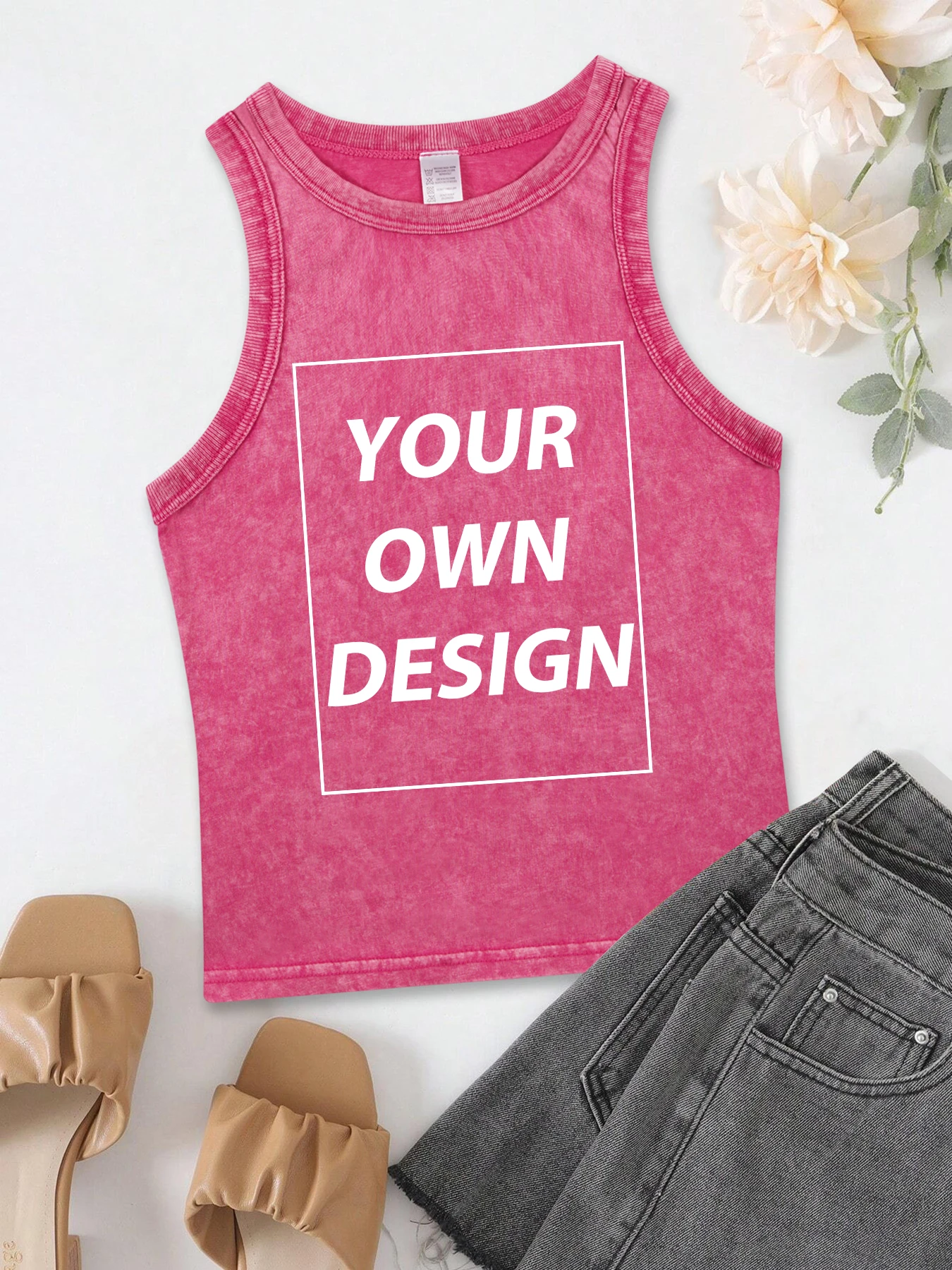 レディース カスタムロゴ入り サマーコットン タイトフィット ベスト ネイキッドネイブル セクシー トップス ウォッシュド ジョギングウェア クロップ 通気性 ストリートウェア