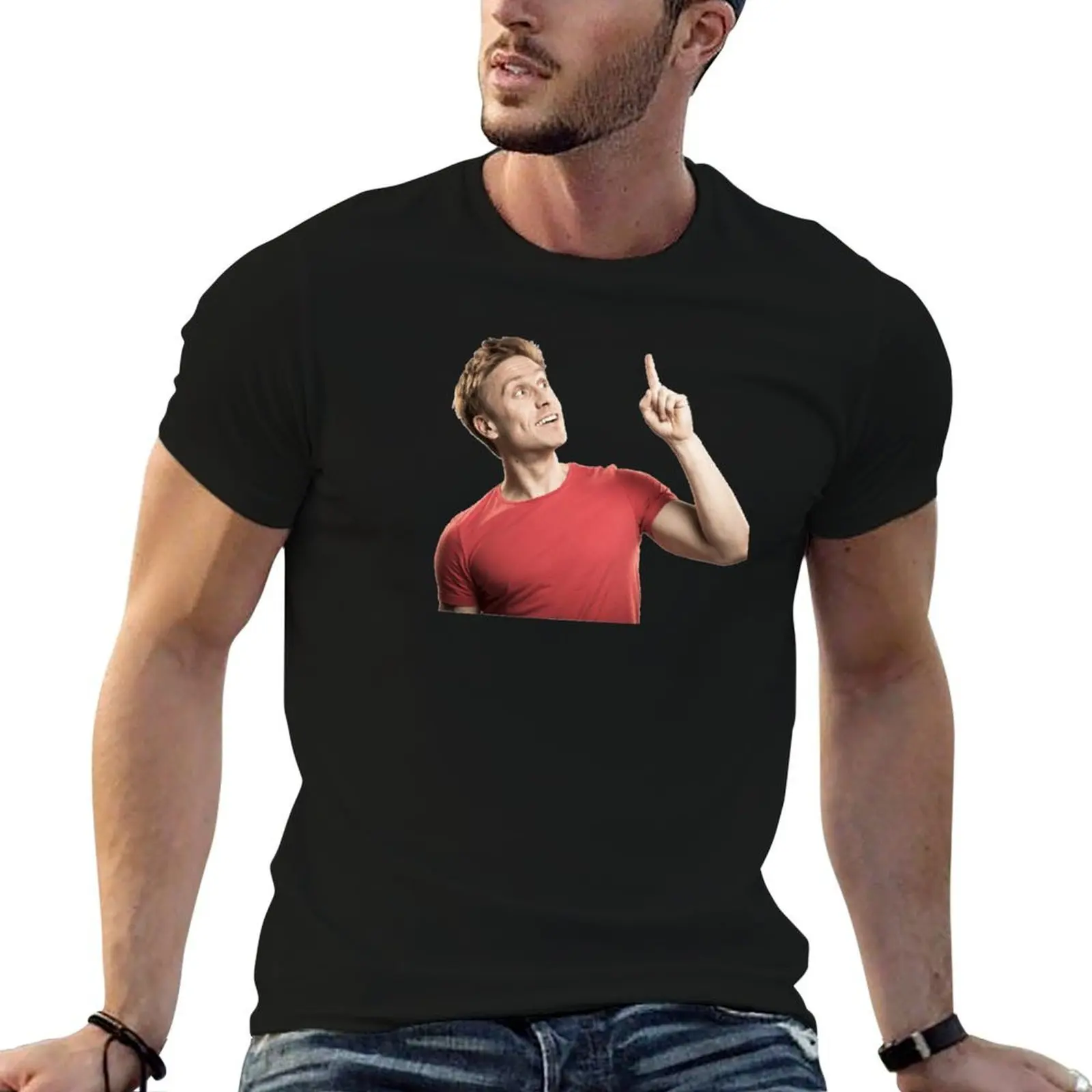 Russell Howard happily points T-Shirt boys whites vintage T-shirts for men cotton