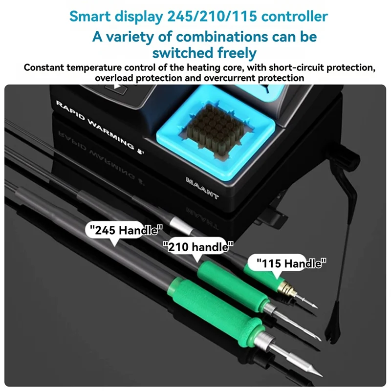 ABJY-C210 محطة لحام رقمية 200 وات تسخين سريع قابل للتعديل 60 إلى 460 ℃ مع شاشة ملونة لإصلاح المقبض 245 #6