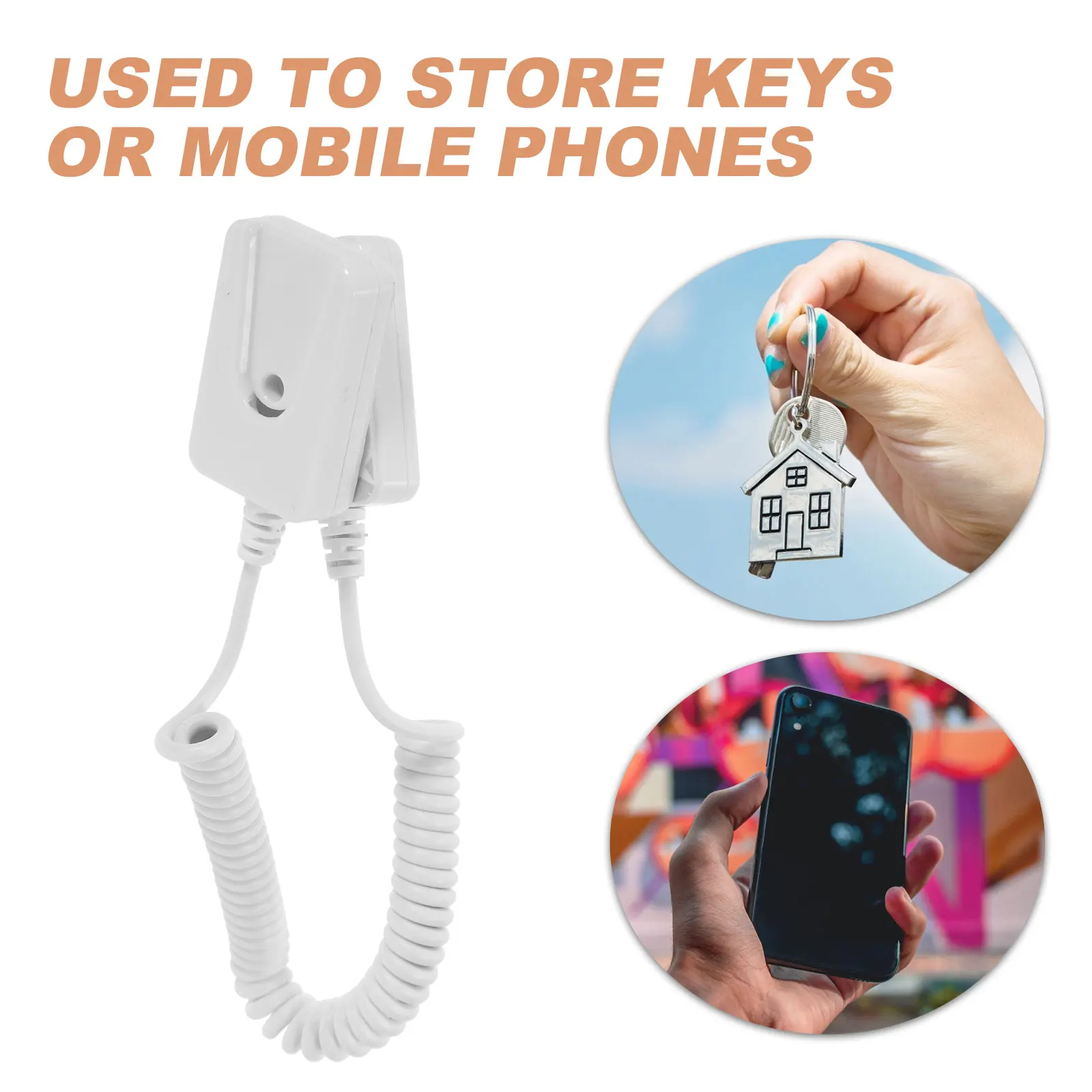 

2Pcs Anti-lost Rope Hook Remote Control Tether Security Cable Leash Holder Plastic Retractable Square Universal Design Key