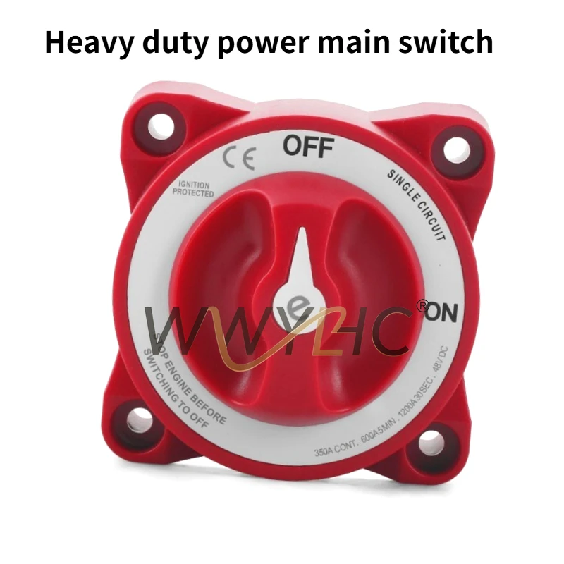 Suitable for 9003E 48V 350A Battery Modified Disconnector, Yacht RV Red Heavy Duty Power Main Switch