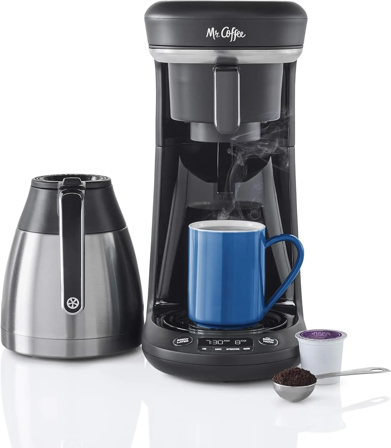 

Coffee Maker, Programmable Coffee Machine for Single Serve or Carafe Coffee, 10 Cups, Black