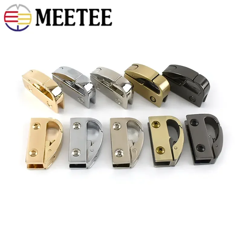 2/4/10Pcs Metal Spring Bag Side Clip Buckles Screw Decoration Clasps Handbag Strap Chain Handle Hanger Hook Hardware Accessories