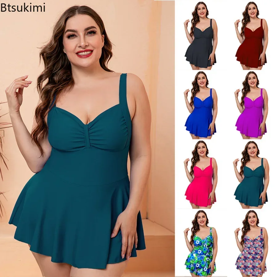 New Plus Size Beach Outfits Women Slim Swimwear Women One Piece Oversized Swimsuits for Fat Women Bikini Sets 2024 Bathing Suits