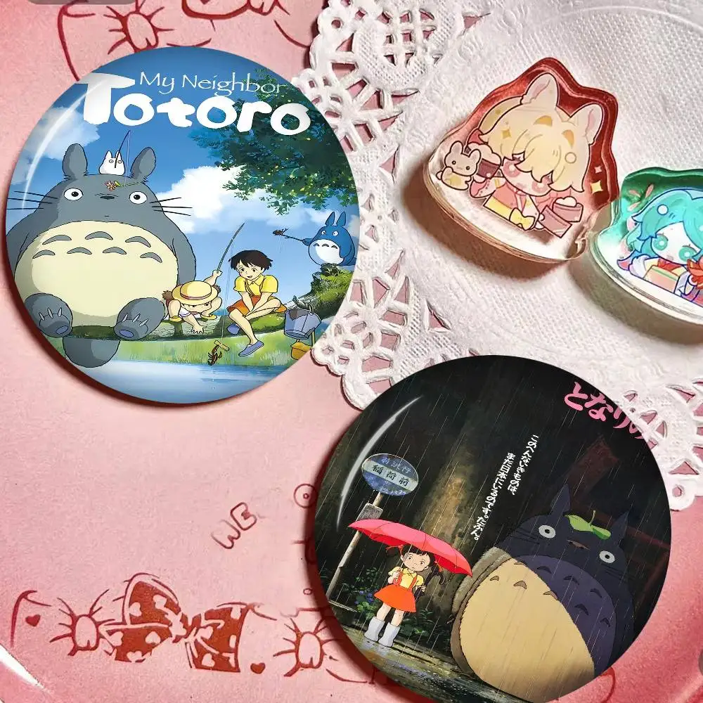 T-Totoros Art Cartoon Tinplate Soft Button Pin Brooch Metal Badge Custom Jewelry Accessories Hat Bag Lapel