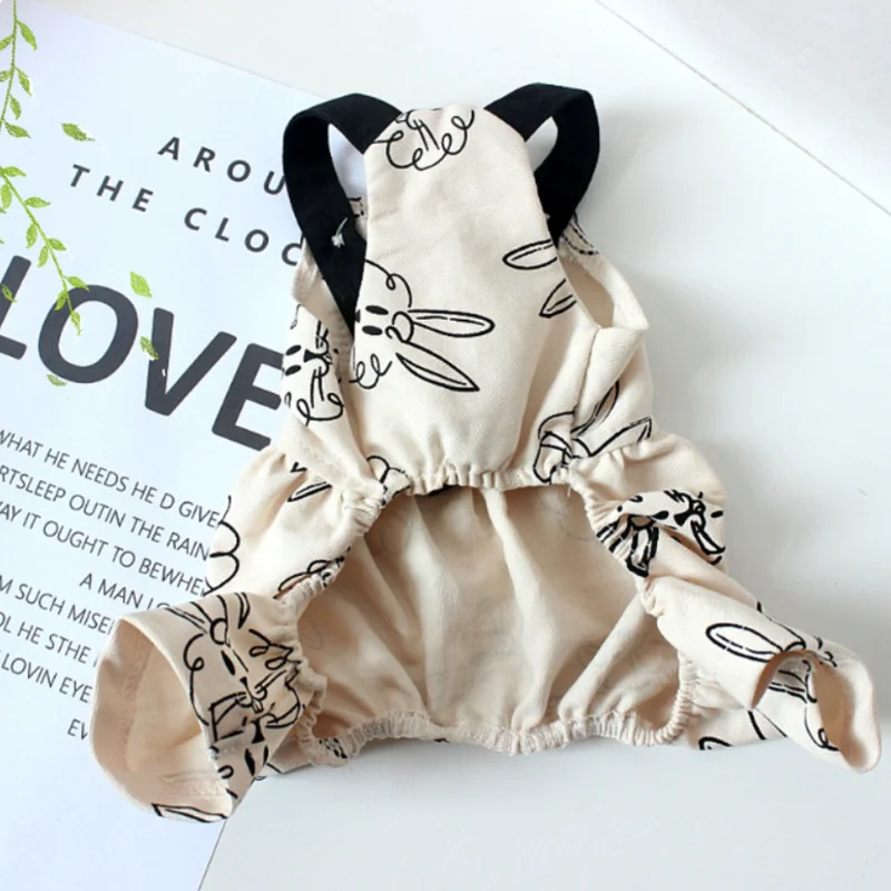 Pet Dog Dress Summer Dog Jumpsuit Animal Print Dog Skirt Puppy Vest Ins Style Suspenders Dog Clothes Chihuahua Girls Dog Outfit