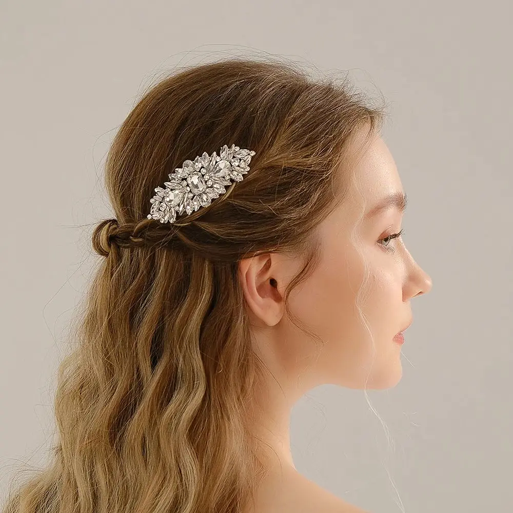 

Romantic Silver Hair Comb For Ladies Luxury Rhinestone Daily Versatile Headwear Dance Party Hair Accessories As a Gift