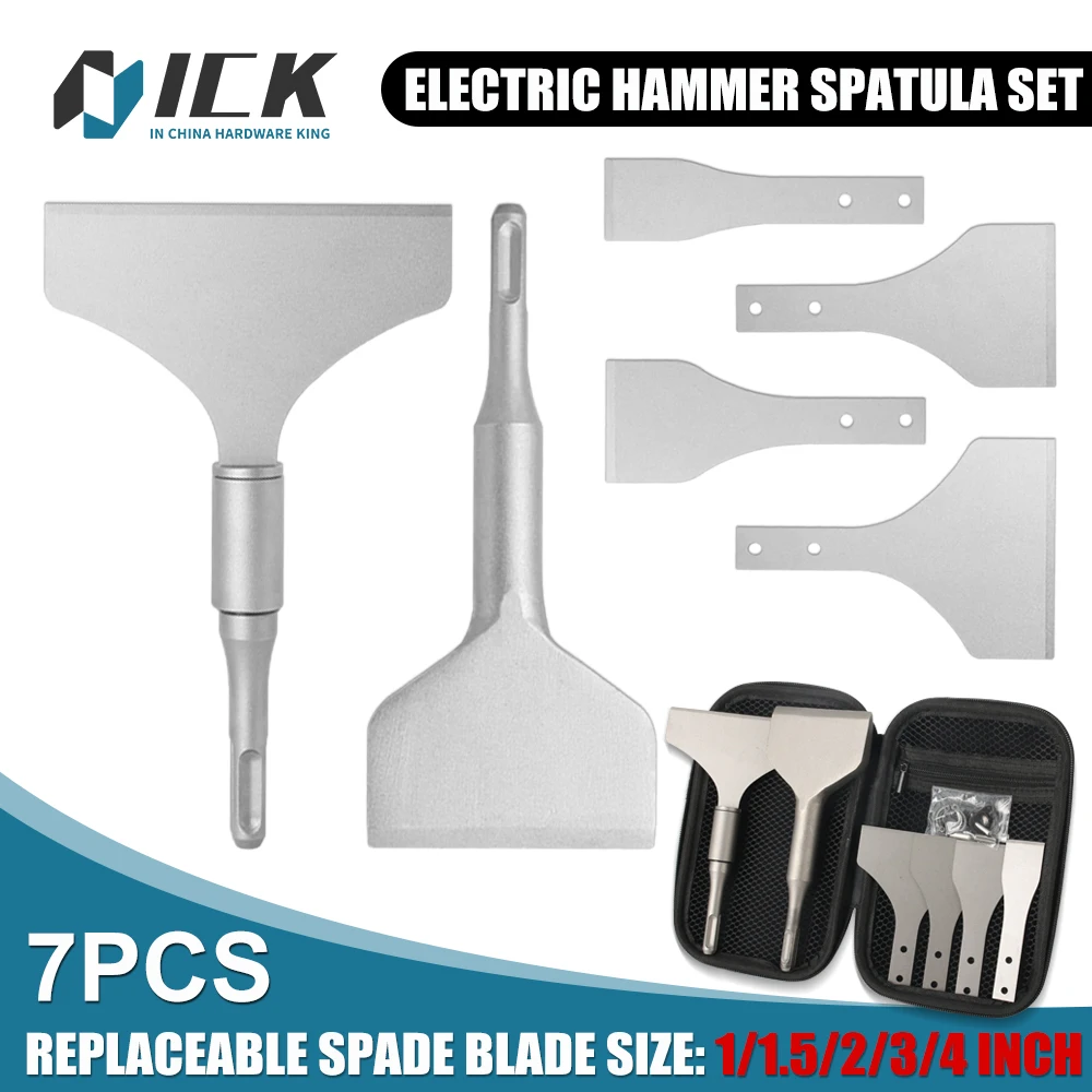 SDS Plus Floor Scraper Set Electric Hammer Replaceable Blade Scaling Chisel Shovel For Tile Brick Concrete Wall Removal Tools