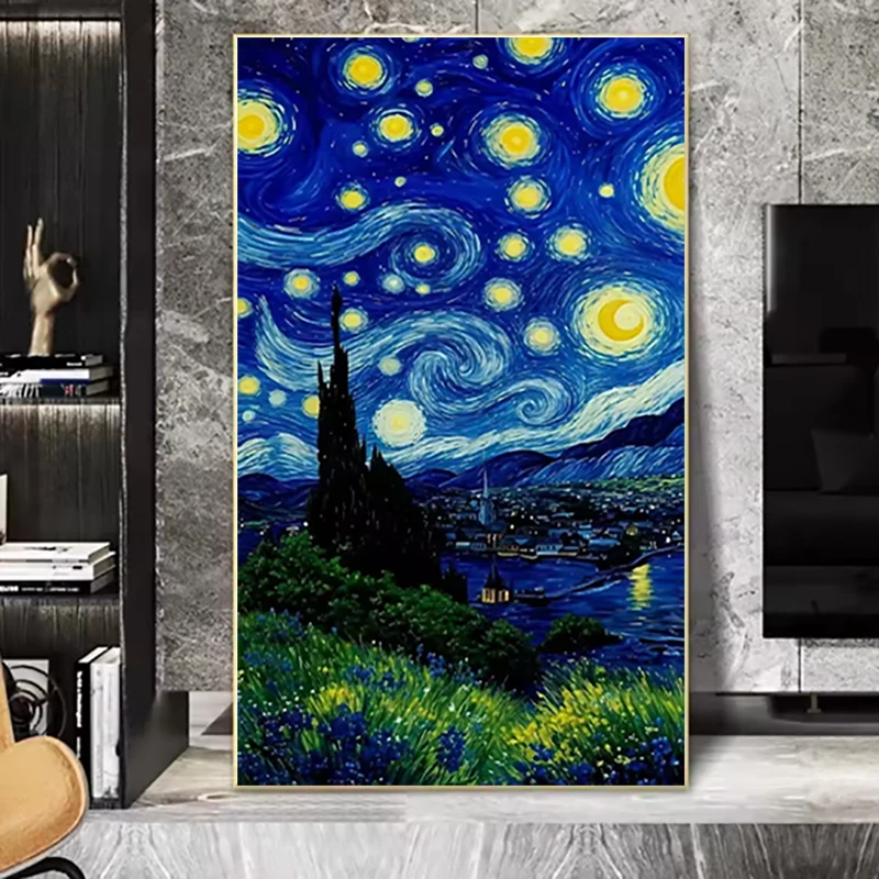 5D DIY Diamond Painting Adults Castle Under Starry Sky Full Round Diamond Embroidery Mosaic Handmade Adult Decoration Gift