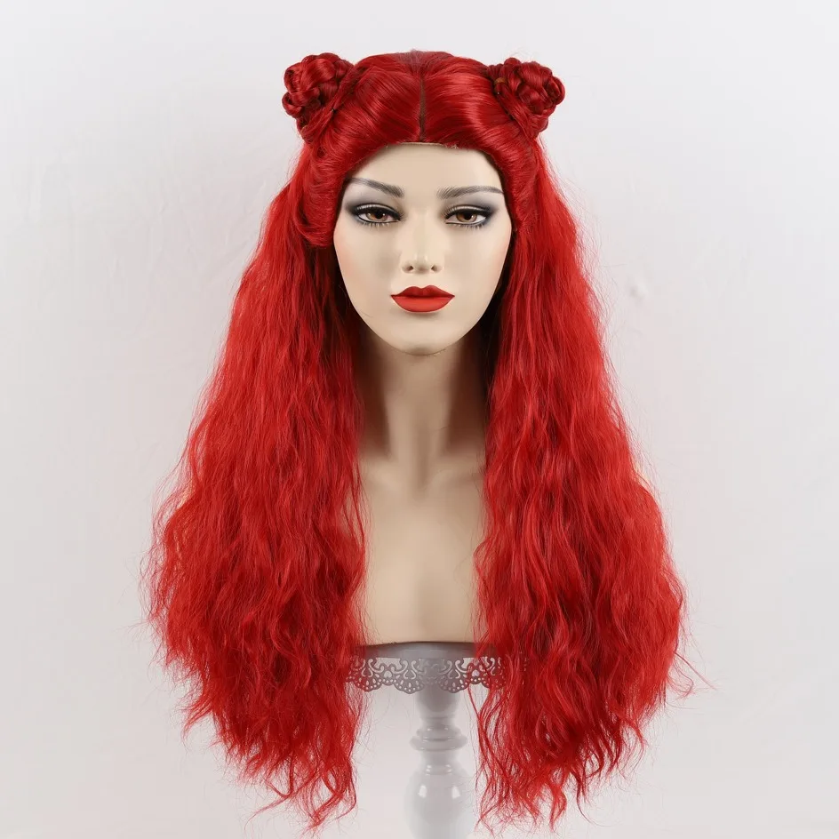 

Mermaid Long Curly Anime Cosplay Headset Descendants 4 Red Movie Character Wig Halloween Party Party Dress Up Headwear Wig