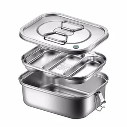 304 Stainless Steel Lunch Bento Box,for Kids Adults Portable Double Layer Sealed Bento Box,Insulation Food Storage Picnic Box