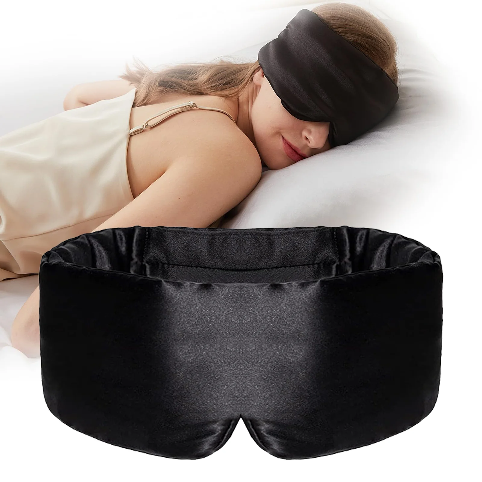 100% Pure Mulberry Silk Silk Sleeping Mask Eyepatch Blocking Light Eyemask Eyeshade Soft Padded Slaapmasker Travel Sleeping Aid