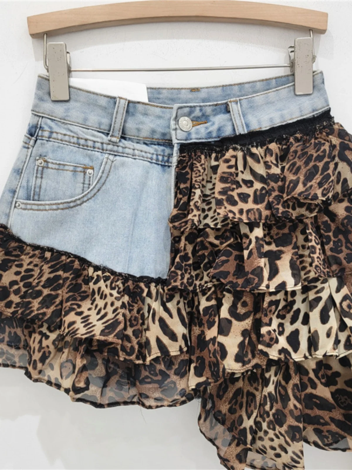 

Irregular Cowboy Patchwork Cake Skirt Women's Denim Skirt Asymmetrical Hemline Unique Sle f-length Skirts for Ladies