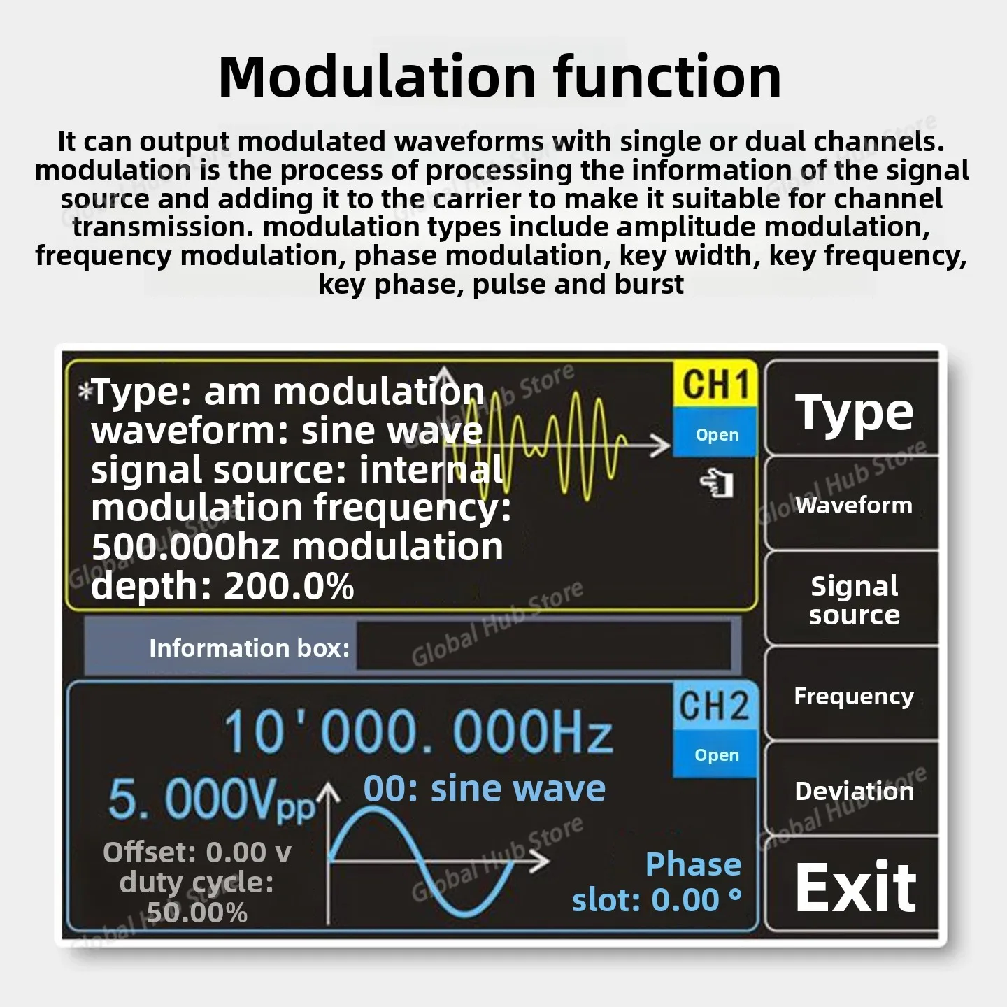 For PSG9080 Programmable Dual Channel DDS Fully CNC Function Arbitrary Waveform Signal Source Generator Frequency