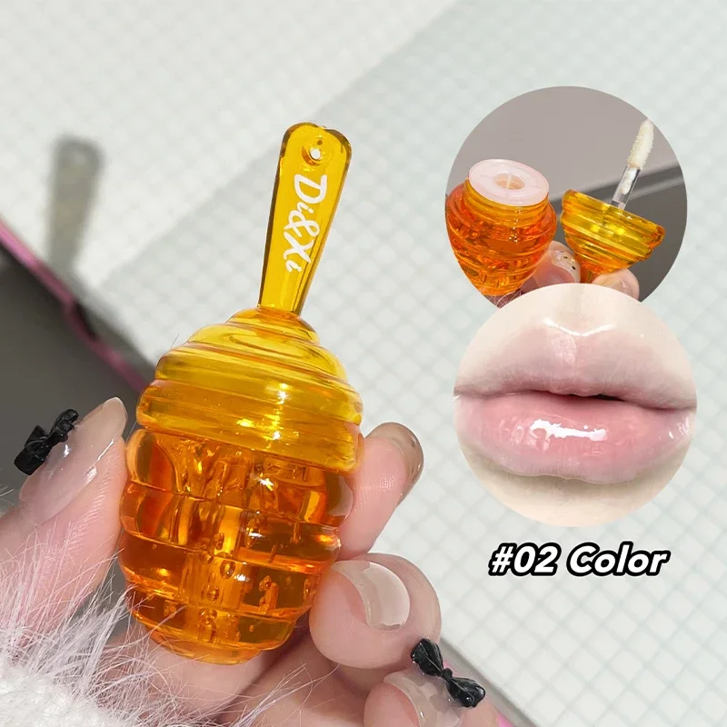 Lovely Honey Pot Lip Oil Lip Gloss Lip Balm Hydrating Lip Balm For Lip Care Moisturizing Clear Lip Oil Liquid Lipstick