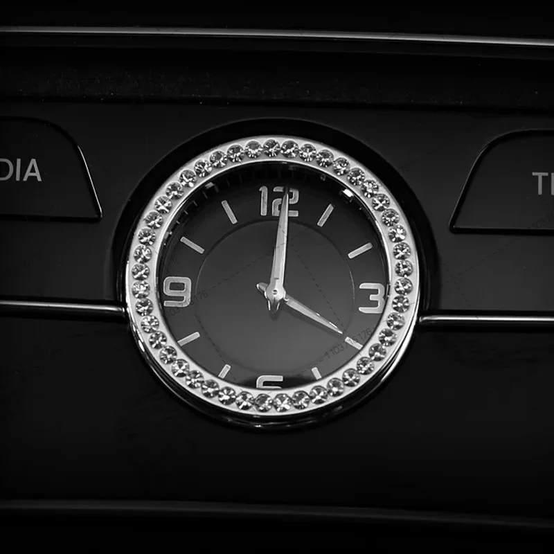 Car Dashboard Clock Watches Surround Trim Ring Rhinestone Sticker For Mercedes Benz C E CLS S Class W205 W213 W222 W221