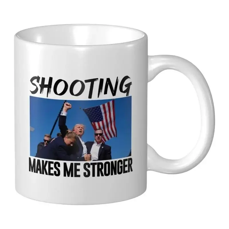 Donald Trump Supporter Ceramic Mug 2024 Assassination Cup Trump Shootings Makes Me Stronger Warrior Rally Coffee Mug USA 2024