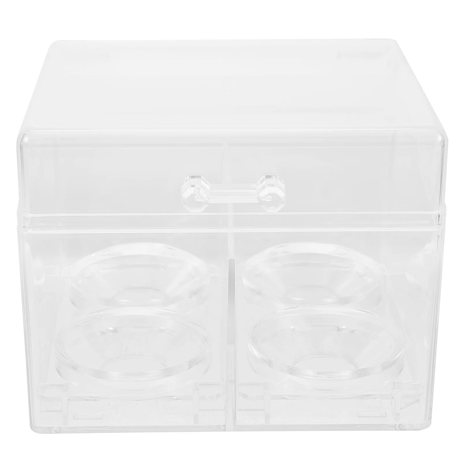 

Acrylic Makeup Storage Case Transparent Organizer For Beauty Products Powder Puff Cotton Swab Rack Lightweight