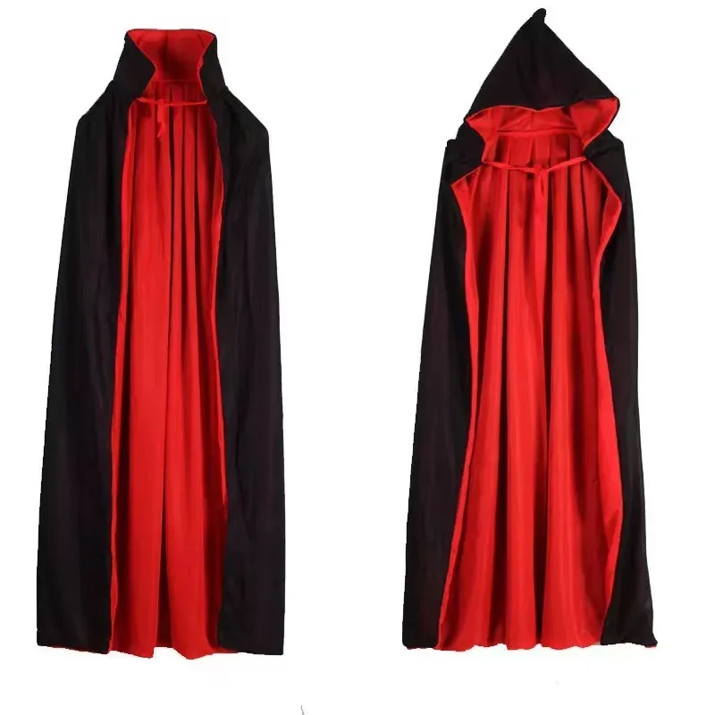 

Halloween Death God Red Black Wizard Robe Long Coat Cosplay Costume Accessory Adult Children's Witch Costume Props