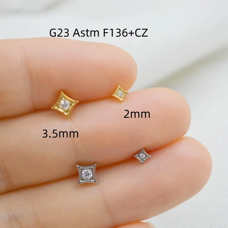 

10 шт. G23 титановый Astm F136 CZ губная серьга-бар ушной хрящ спираль ладья шпильки для козелка 16 г ювелирные изделия для пирсинга новый