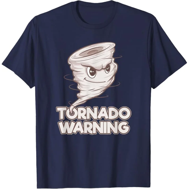 Men's and Women's Sports Leisure Fashion Trend Short Sleeve Tornado Warning Weather Forecast Meteorologist T-shirt Black Top