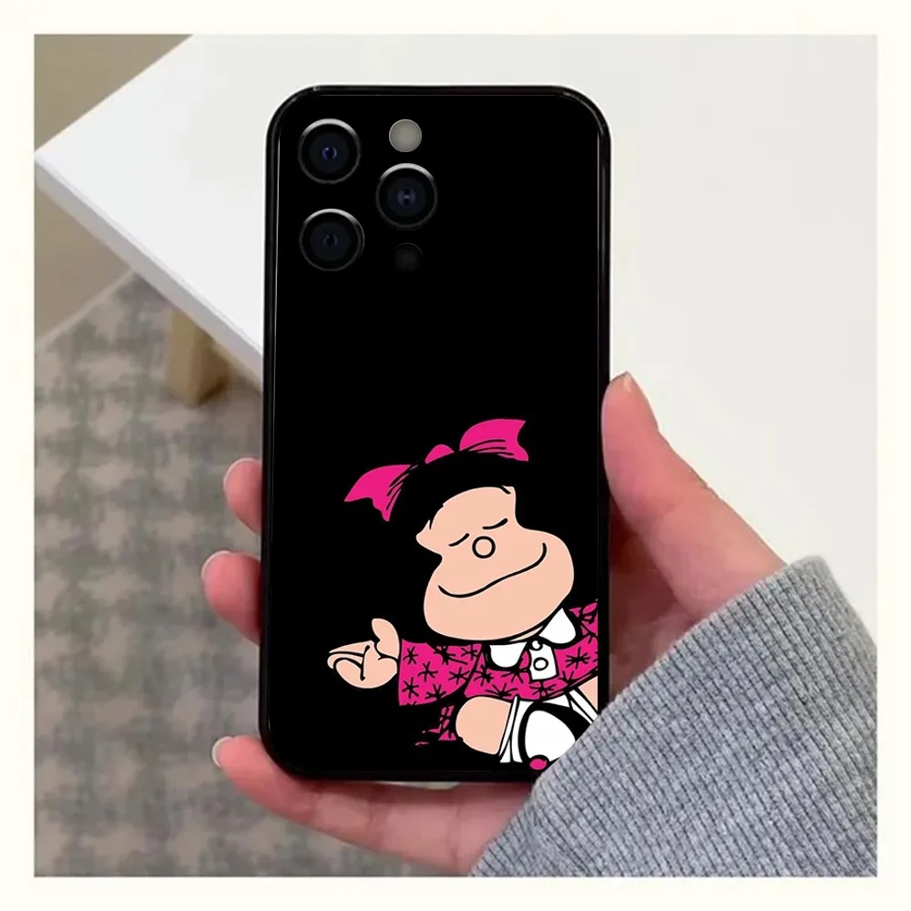 M-Mafalda Phone Case For Apple iPhone 15,14,13,12,11,Pro,X,XS,Max,XR,Plus,Mini Soft Black Cover