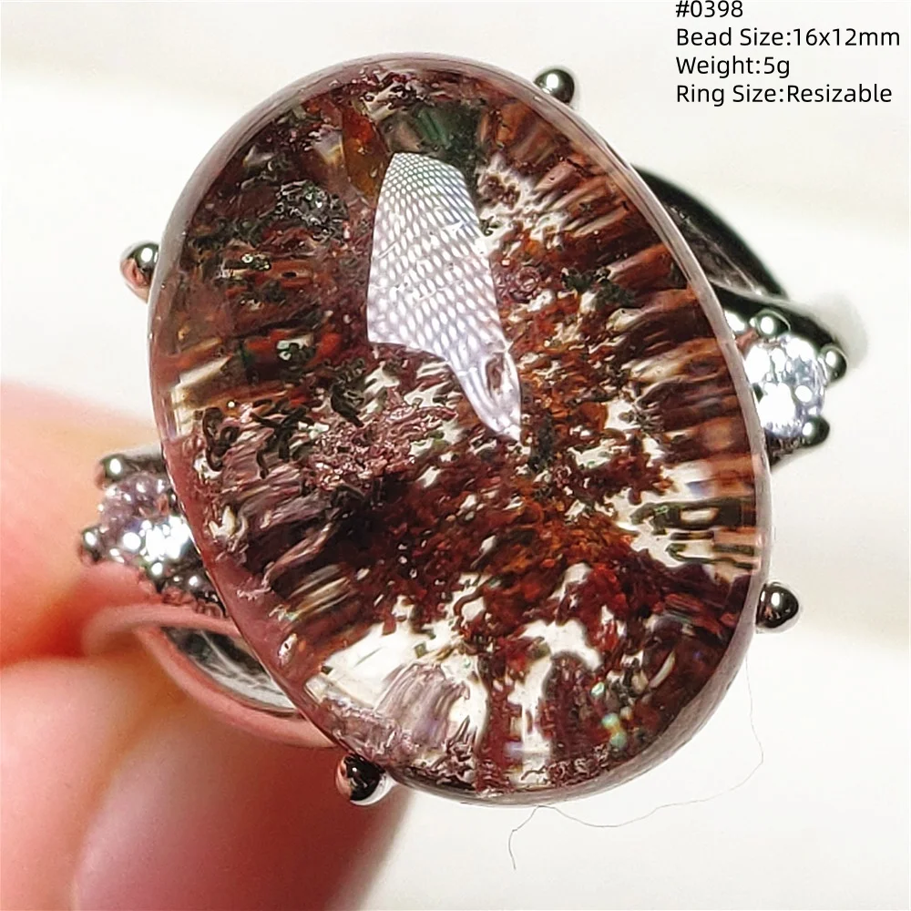Natural Orange Red Phantom Quartz Pendant Garden Rare Jewelry Women Necklace Oval Colorful Phantom Rare AAAAAA