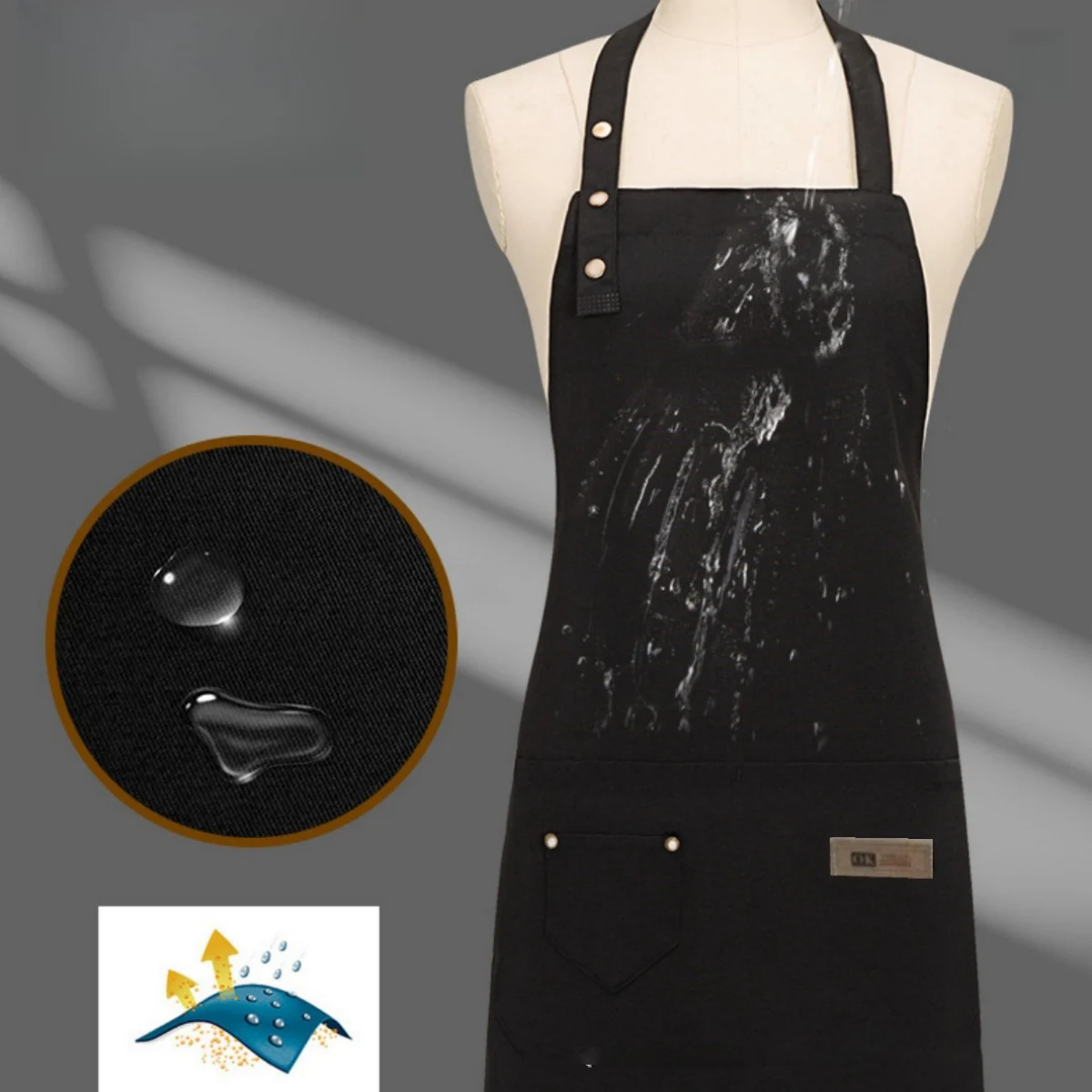 Comfortable Thin Kitchen Aprons for Woman Men Chef Work Apron for Grill Restaurant Bar Shop Cafes Beauty Nails Studios Uniform