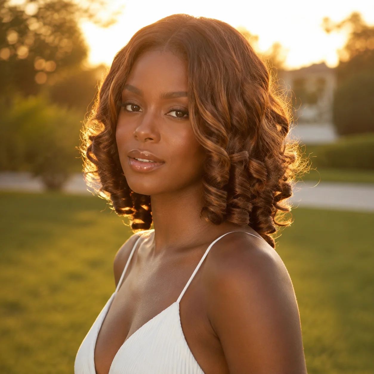 TIMOPOL Women P4/27 066C Curl Human Hair Wig, 4x4 HD Transparent Lace Front Wet & Wavy Curly Wig, Pre Plucked Hairline, Natural Look Suitable for Daily Wear and Parties