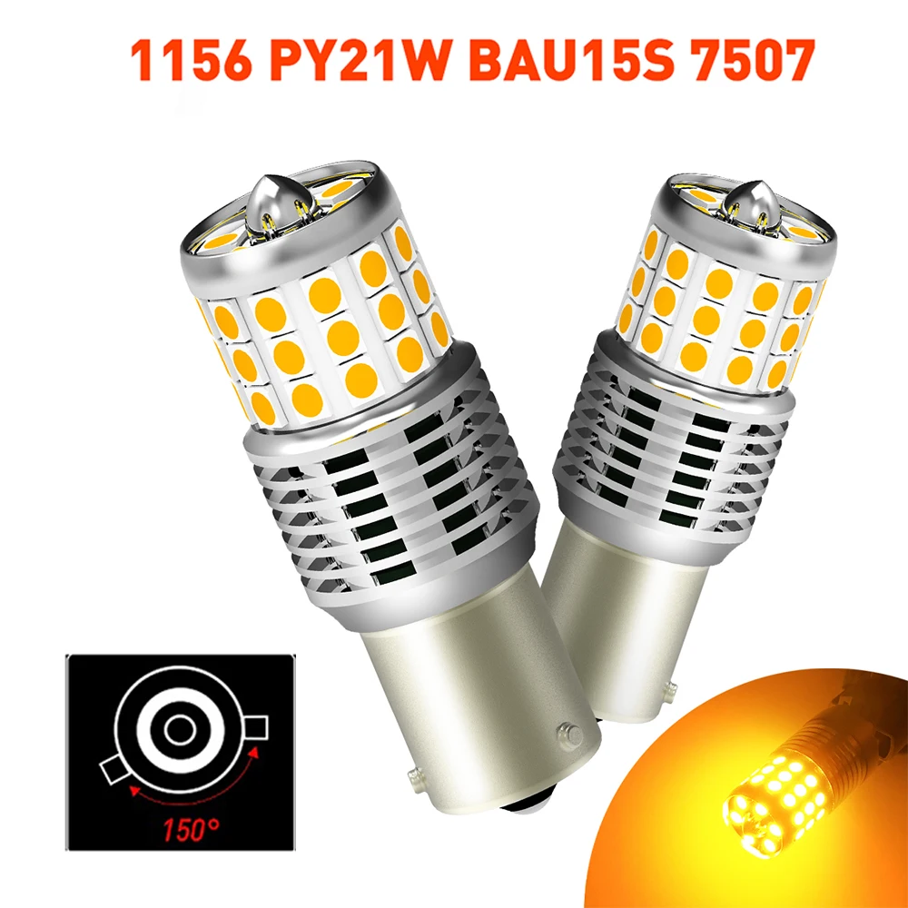 AUXITO 2Pcs 1156 BAU15S LED Canbus Turn Signal Light Bulb BA15S P21W PY21W T20 7440 for Lexus ES300H GS350 Volkswagen Golf BMW