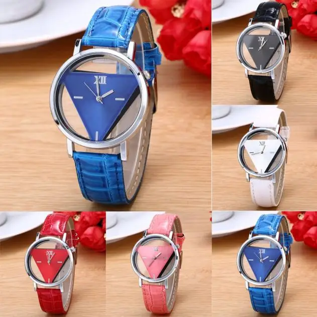 Couple Style Quartz Watch Men'S And Women'S Unique Design Triangular Hollow Dial Fashion Watch Ladies Luxury Wrist Watches